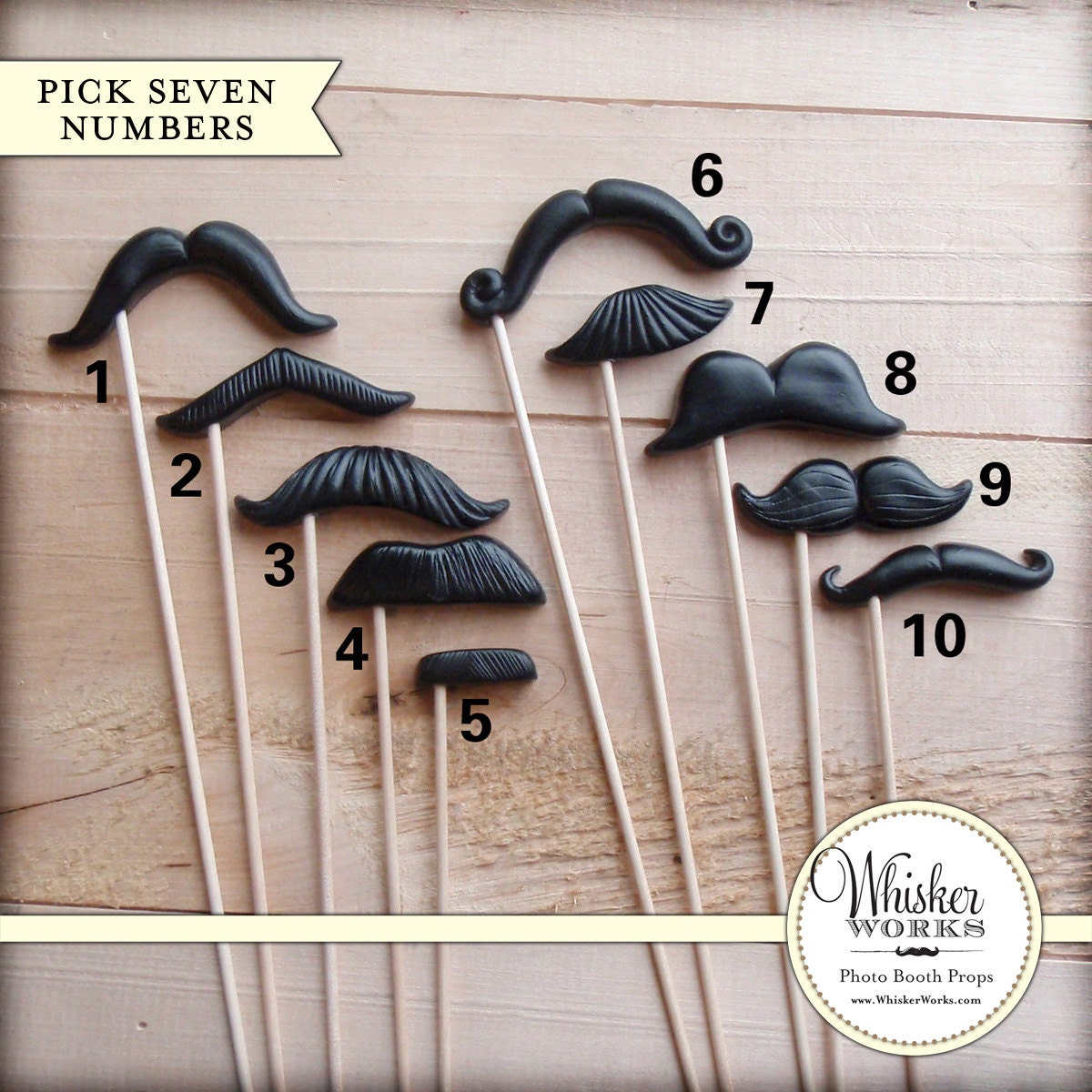 Plastic Mustaches on Sticks - Choose Your Own - Set of 7 Il_570xn