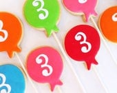 Bunch of Balloons Cookie Favors (1 dozen cookies on sticks)