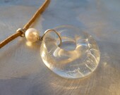 Perla -  Eco friendly necklace - Recycled glass bottle neck - Ecological