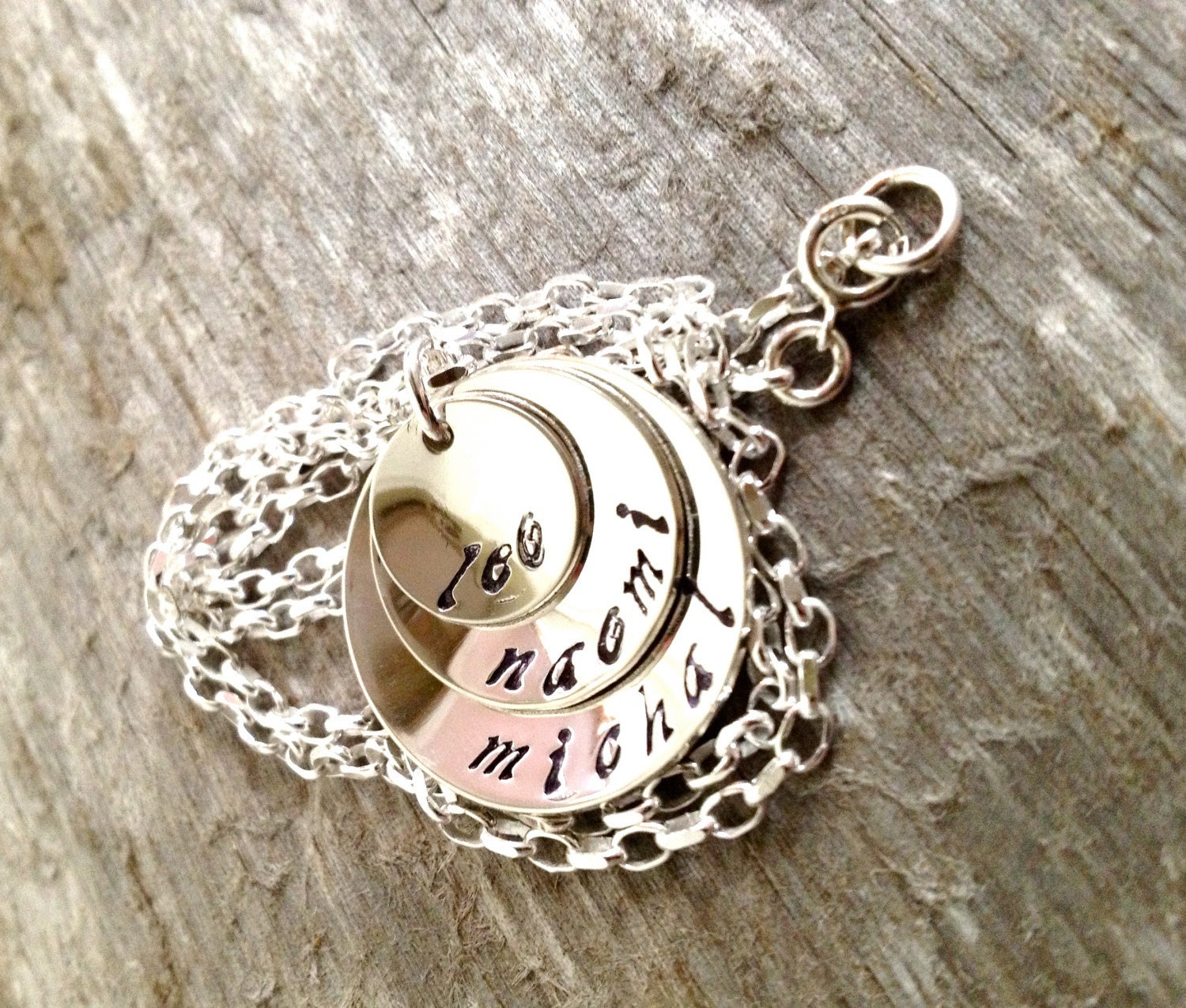 Personalized Mommy Necklace- Hand Stamped Jewelry- Gift for Her- Sterling Silver Custom Name
