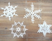 Set of 4 Crochet Snowflakes - christmas decoration ornament - katrinshine