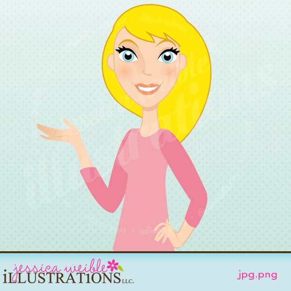 Woman Gesturing V2 Character Illustration, Cartoon Woman, Blog Woman Illustration, Website Graphic Il_570xn