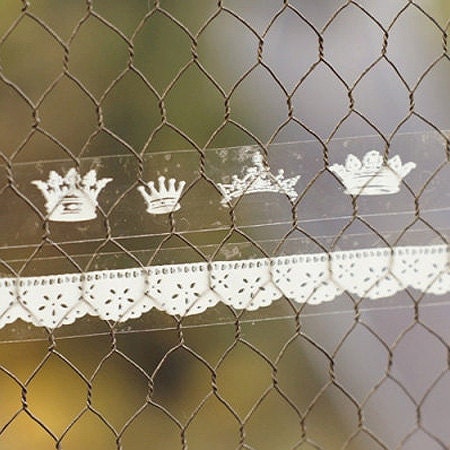 2 Set - Lace & King Glass Tapes - Crown (0.6in)