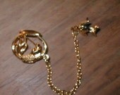 Vintage signed  MONET chatelaine Pin
