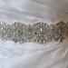 Crystal Rhinestone & Pearl Bridal Sash, Wedding Belt, Ivory Crystal Bridal Sash, 23" of Rhinestones - AMELIE