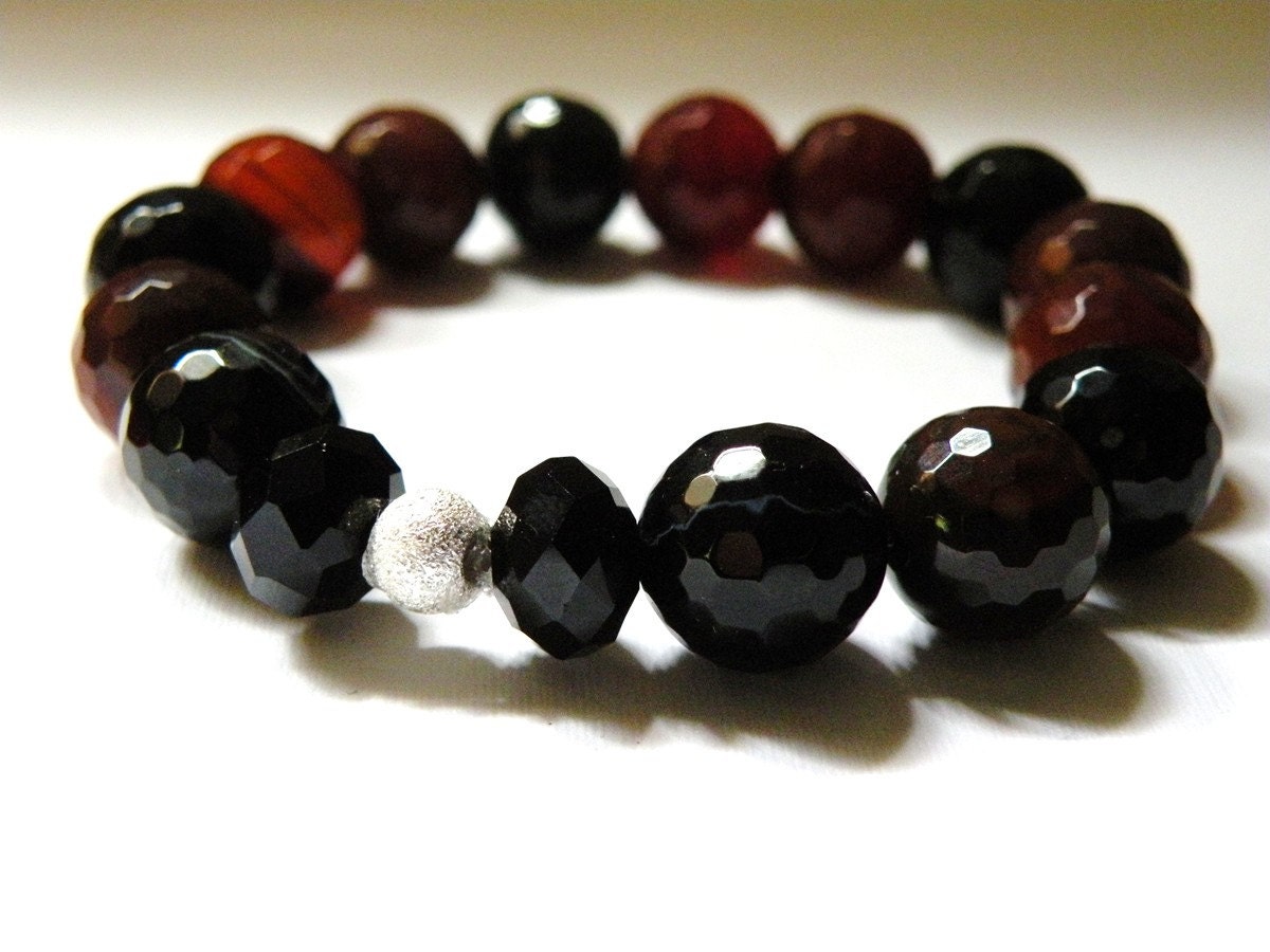 BeWitched    -    Black Onyx And Agate Bracelet    -  Handcrafted   -   Fall Collection    -   New For Fall