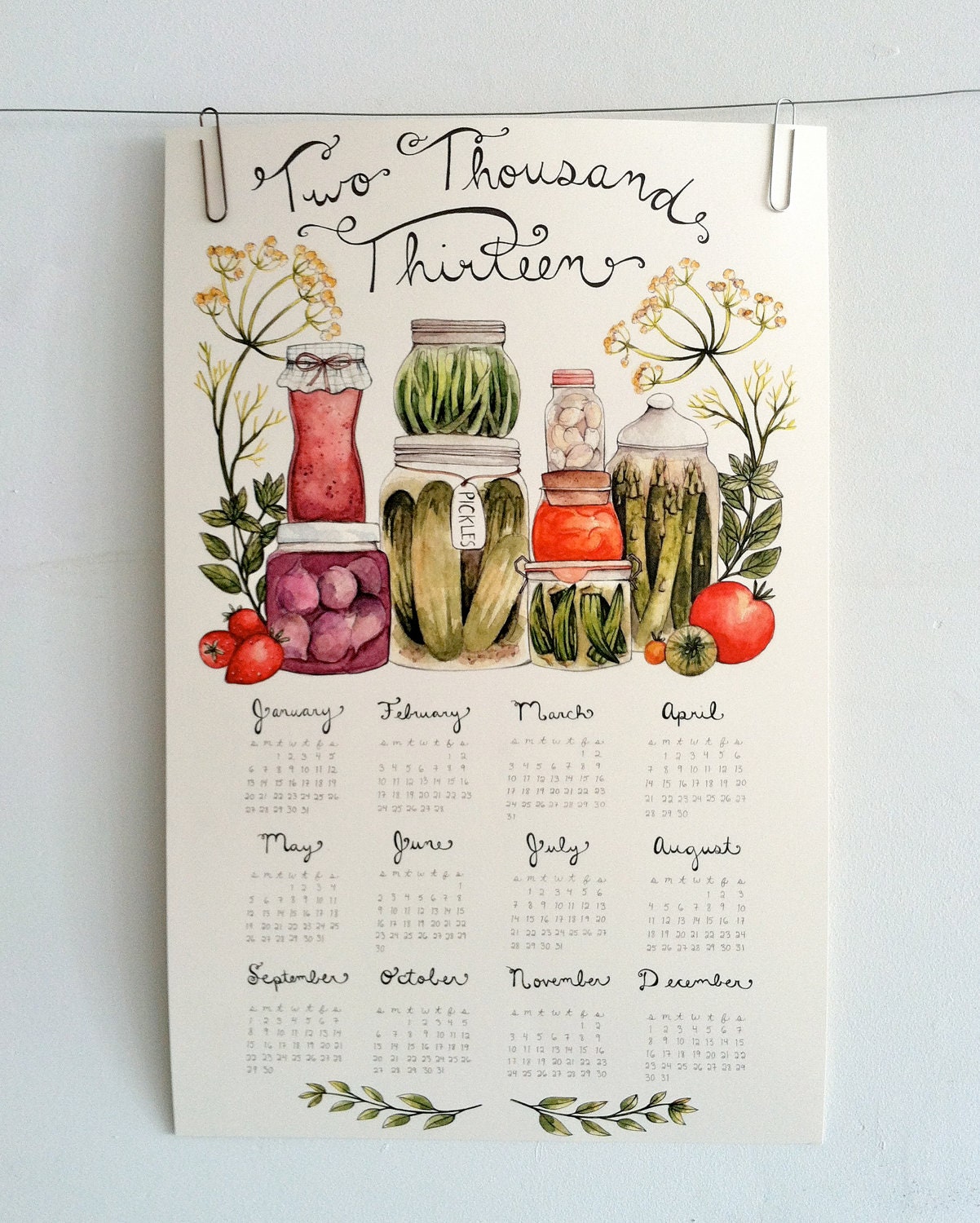 Canning Love 2013 Wall Calendar