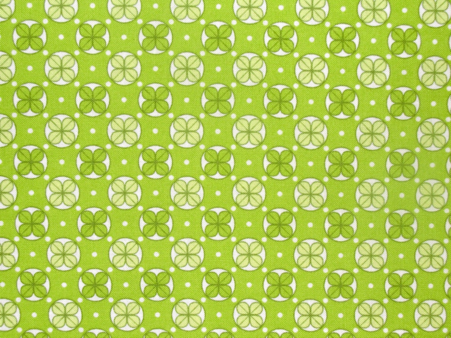 Patty Young Fabric, Clover Dot in Lime, Mezzanine Collection for Michael Miller Fabrics, 1 Yard Total