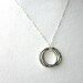 Silver entwined rings necklace, five linked rings, family necklace, gift for mother under 70, 50th birthday gift - Lilia