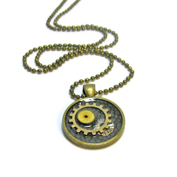 Gears Necklace, Etsy Steampunk Jewelry