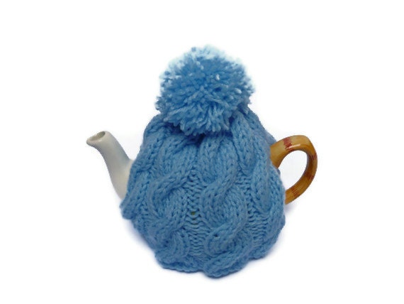 hand knitted tea cosy cosie  cable wool uk seller