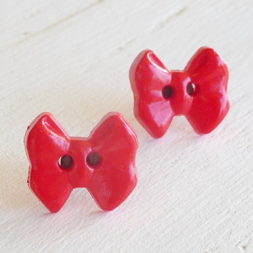 Red Bow Titanium Stud Earrings  for Sensitive Ears Nickel Free Earrings for Girls, Hypoallergenic Kids Earrings - Cute as a Button