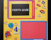 FOURTH GRADE STUDENT Memory Album Page (Black Veneer Shadow Box Frame Sold Separately)