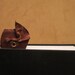 Grichels leather bookmark - textured brown with rosy gold fish eye