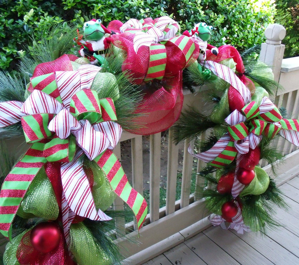 Christmas Garland Deco Mesh Christmas Garland by LuxeWreaths