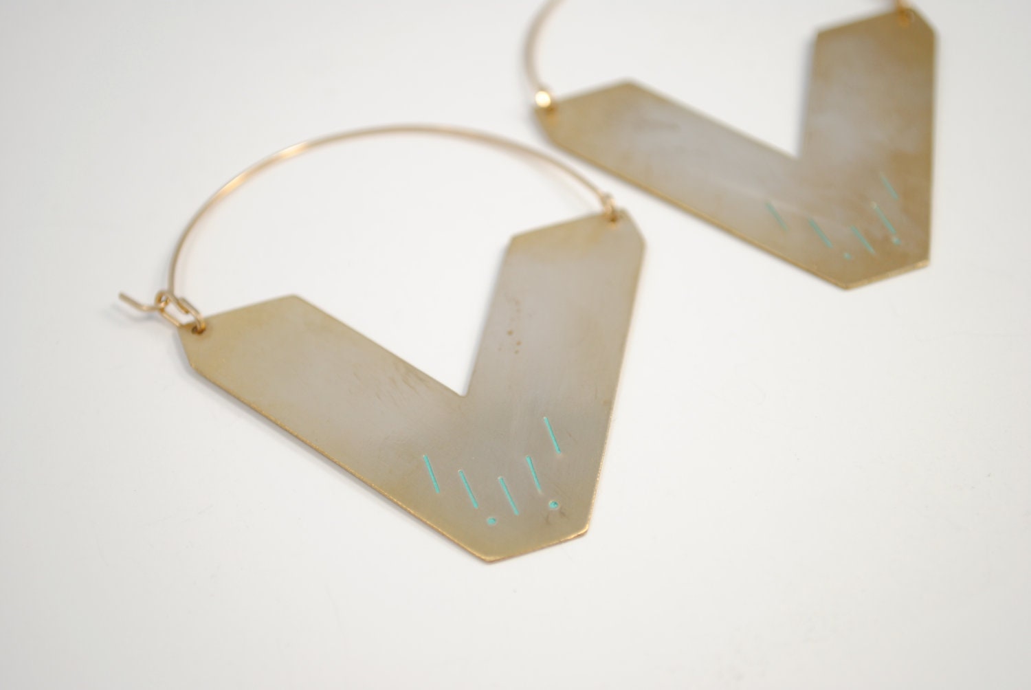 Zand Earrings Brass and Gold Statement 1B25