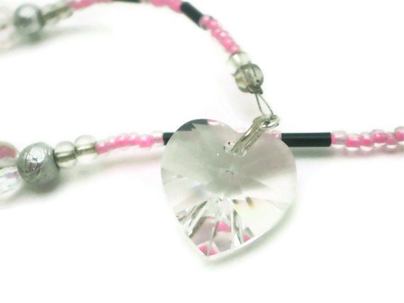 THINK PINK Small Crystal Heart Prism Car Charm