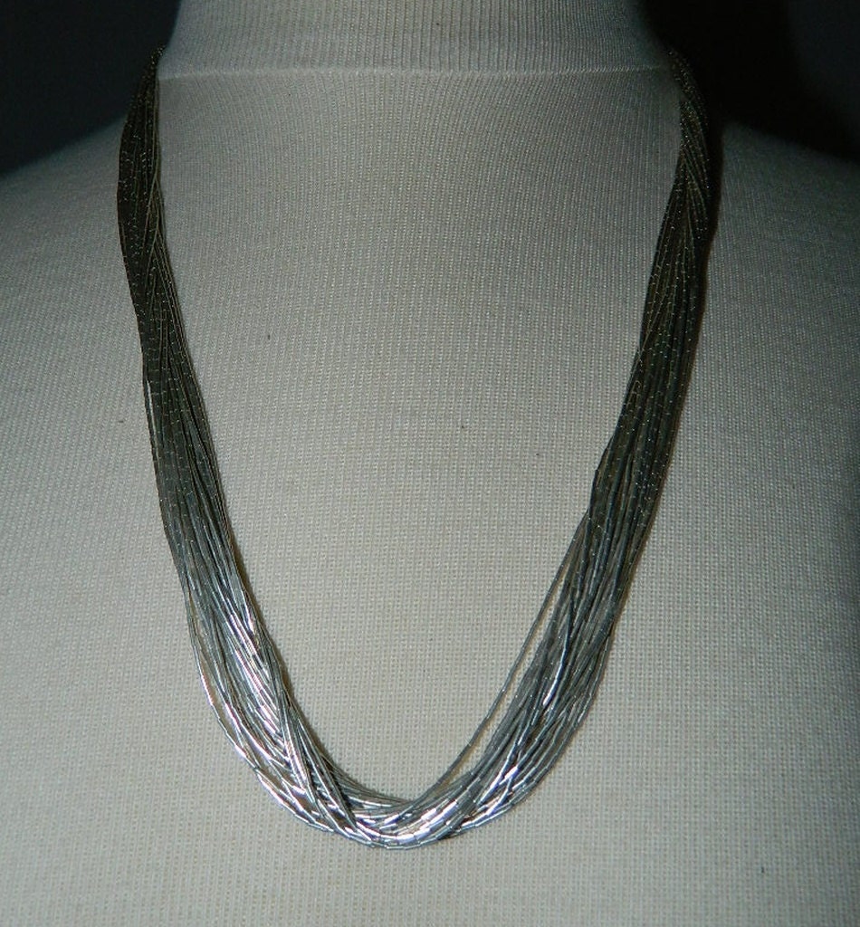 Strand Sterling Liquid Silver Necklace Vintage Navajo