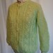 Vintage 1960s Mint Green Mohair Cardigan // Size Small to Medium