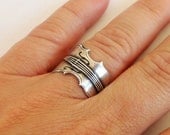 Steampunk Violin Ring- Adjustable- Sterling Silver Finish