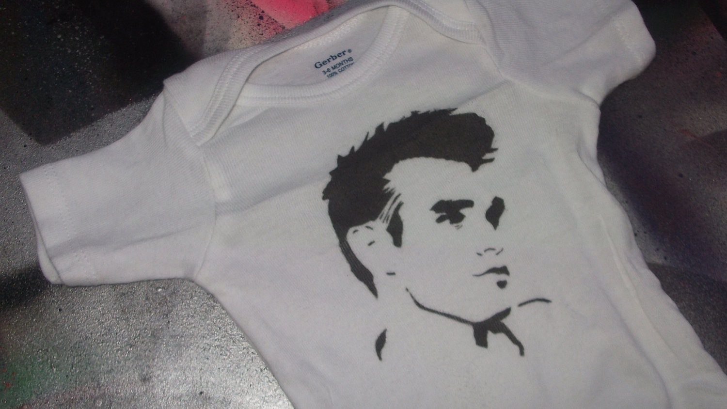 funny baby onesie 80s music Morrissey the Smiths onesie