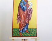 St Peter The Apostle - original handpainted icon, orthodox style, 12 by 6 inches