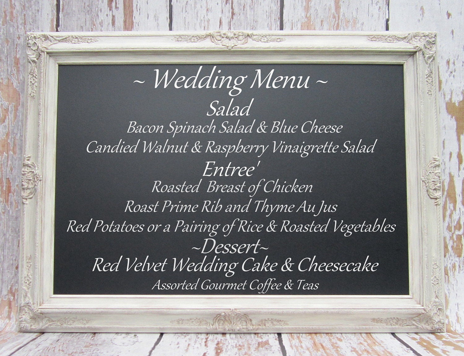 LARGE DECORATIVE Wedding CHALKBOARDS For Sale 44"x32" Rustic Wedding  Ivory Frame Vintage ExTRA LaRGE Chalk board Escort Card Holder