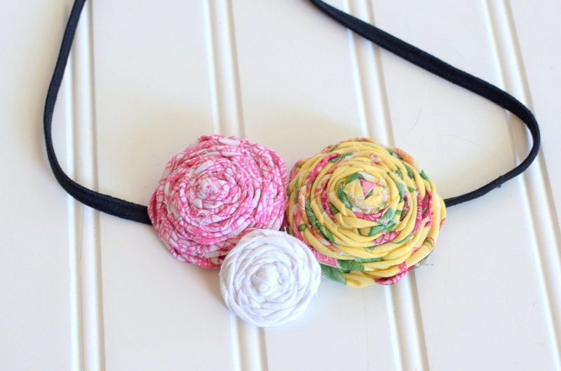 Island Tropics Fabric Flower Trio Headband