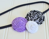 Midnight Plum Fabric Flower Trio Headband
