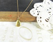 oh HAPPY day petite vintage teardrop locket necklace (brass)