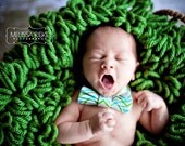 The Macsen bowtie- green, blue & white chevron bowtie