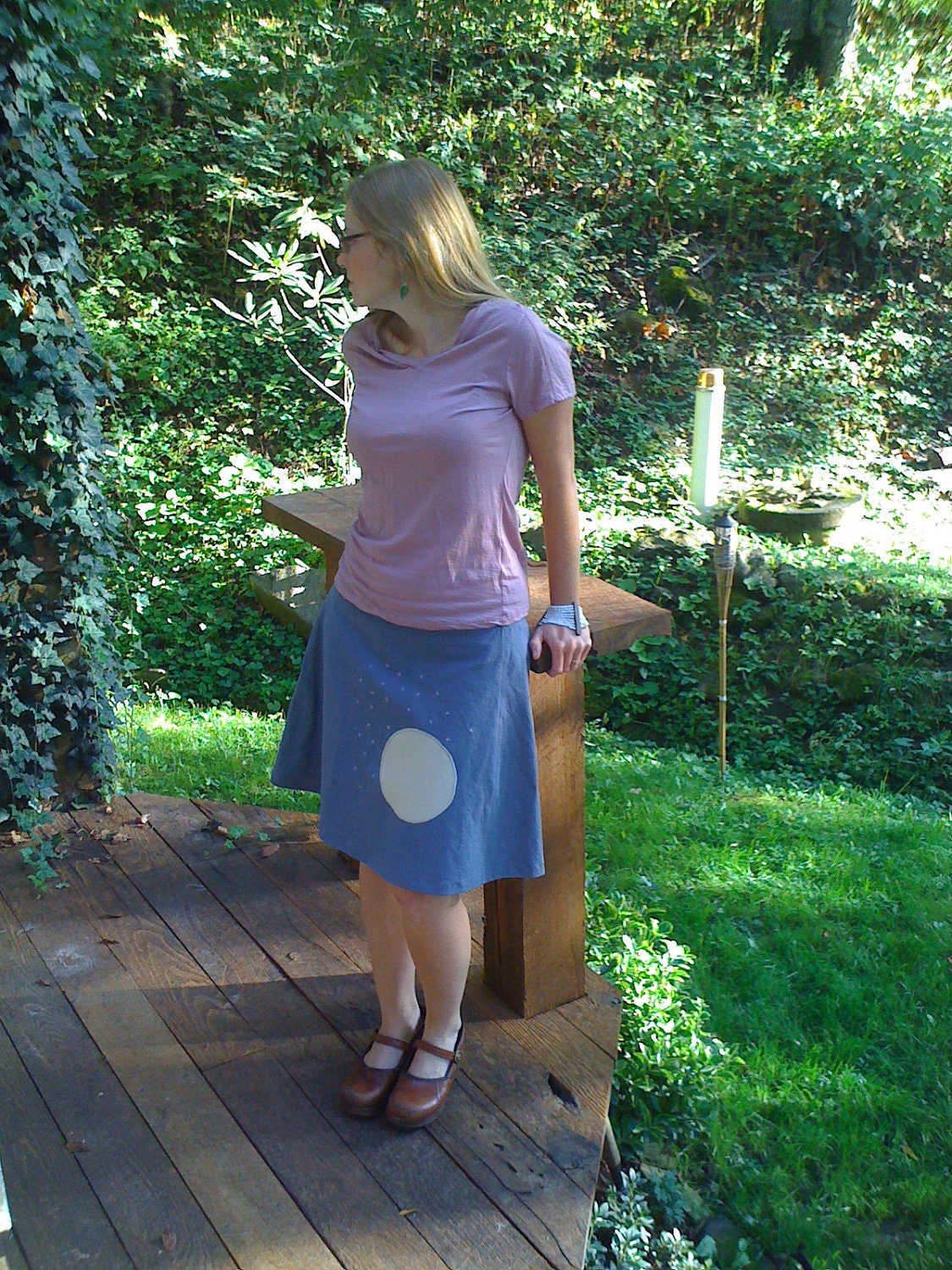 Reserved for MRS. Erin Hively Hemp Organic Cotton Simple Bright Moon Skirt