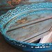 Filigree Vanity Mirror Tray Turquoise Blue Verdigris