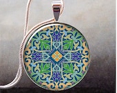 Celtic Cross pendant charm, Celtic necklace resin pendant, Celtic cross photo pendant  (286)