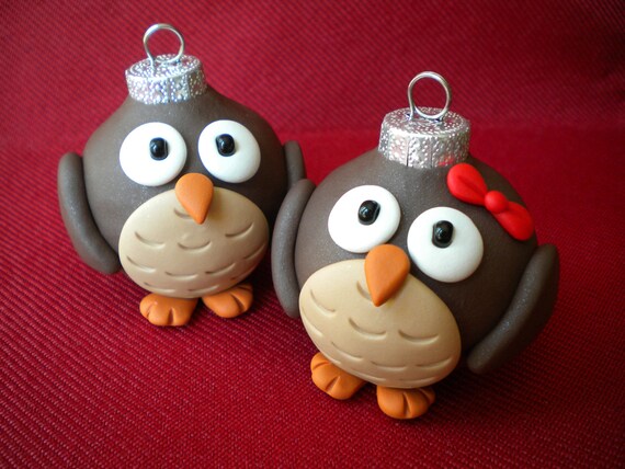 Owl Christmas Ornaments / Photo Holders