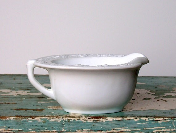 Vintage White Milk Glass Cream Pitcher Vitrock by veraviola