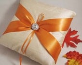 Fifth Avenue Silk Dupioni Ring Bearer Pillow in Ivory Silk Dupioni - Pick Your Accent Colors. BOGO Offer