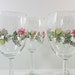 Wine Glasses Hand Painted Flower Garden