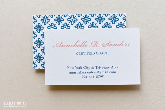 Set of 100 Chic Floral Business Cards