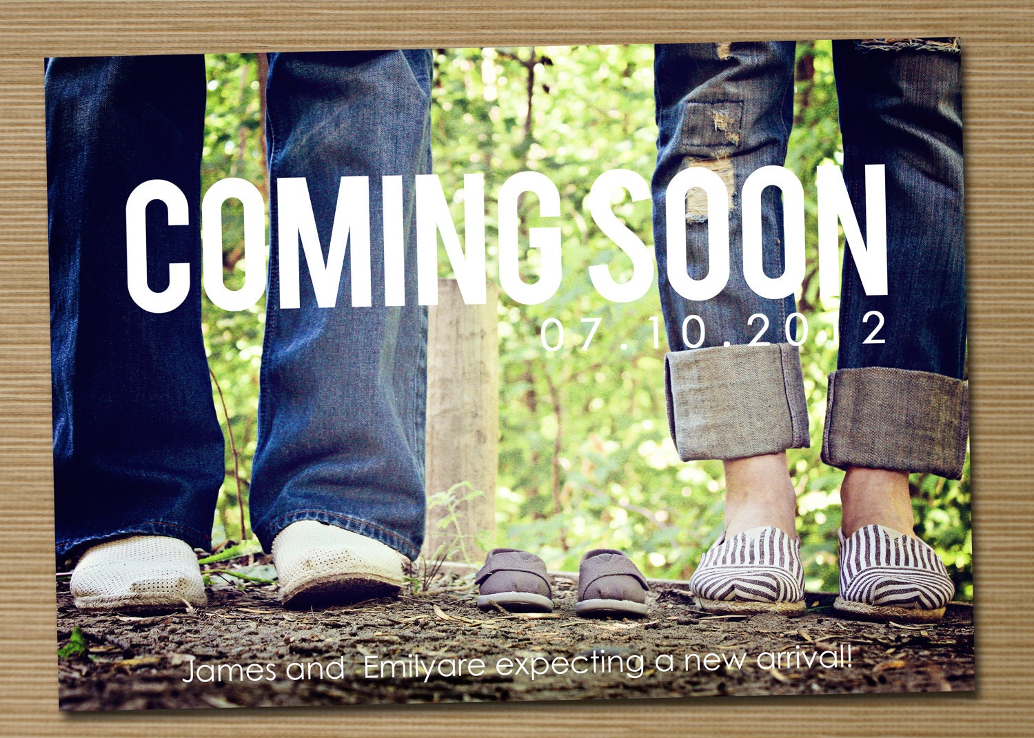 Pregnancy announcement: Printable (Coming Soon photo pregnancy announcement card)