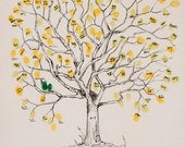 Medium Great Oak Design, The original hand-drawn guest book fingerprint tree (ink pads sold separately)