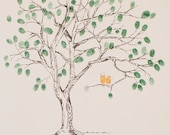 Large Cherry Blossom Design, The original hand-drawn guest book fingerprint tree (ink pads sold separately)
