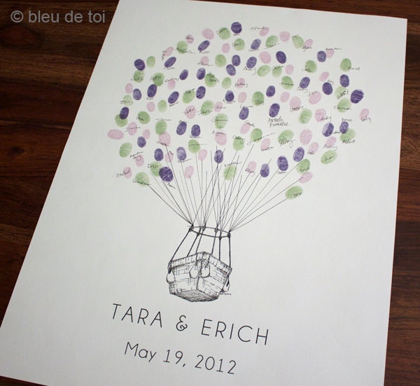 Extra Large Hot Air Balloon, The original guest book thumbprint balloon (ink pads sold separately)