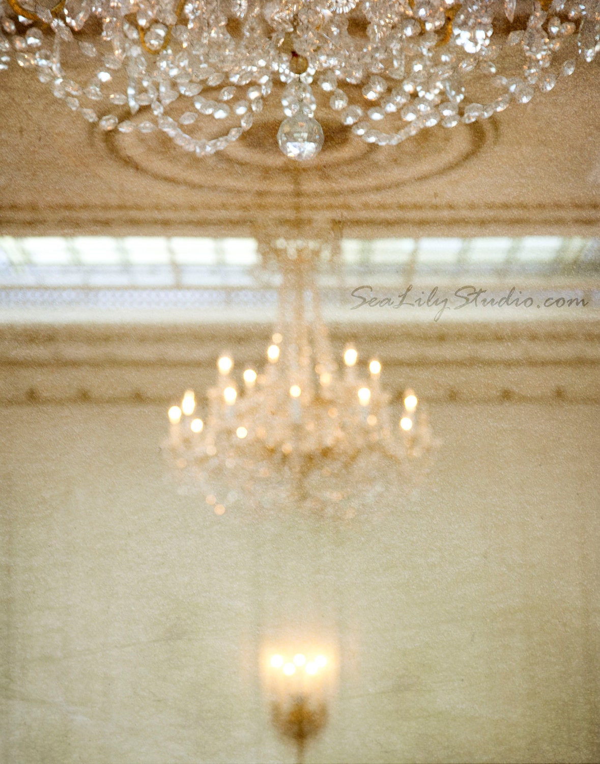 Chandelier II 11x14 : crystal chandelier photo antique sconce san francisco photography champagne sparkle decor fine art print