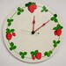 Strawberry Wall Clock Recycled Record