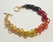 Shaggy Loops Bracelet Chainmaille Jewelry Fall Autumn Colors Ombre Bracelet