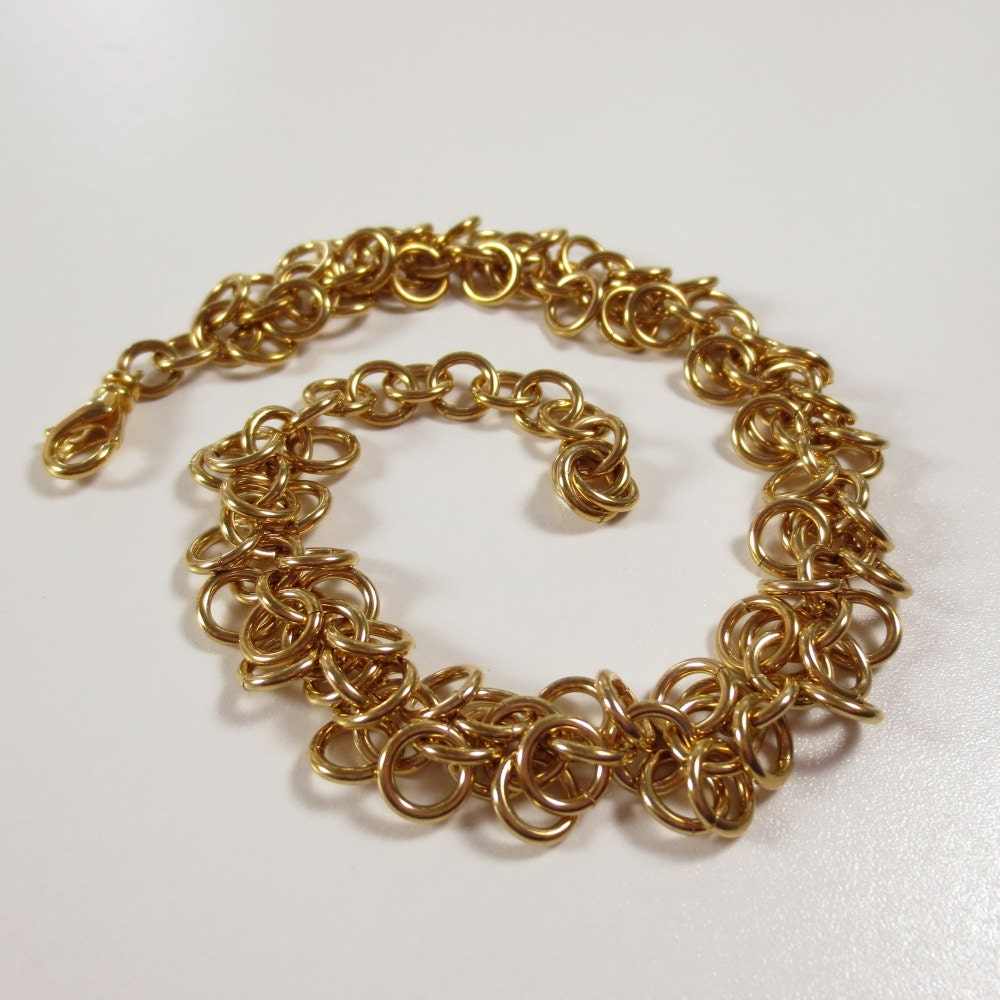 Brass Shaggy Loops Bracelet Chainmaille Jewelry