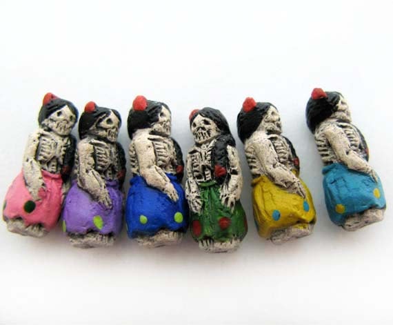 20 Tiny Day of The Dead Skeleton Beads