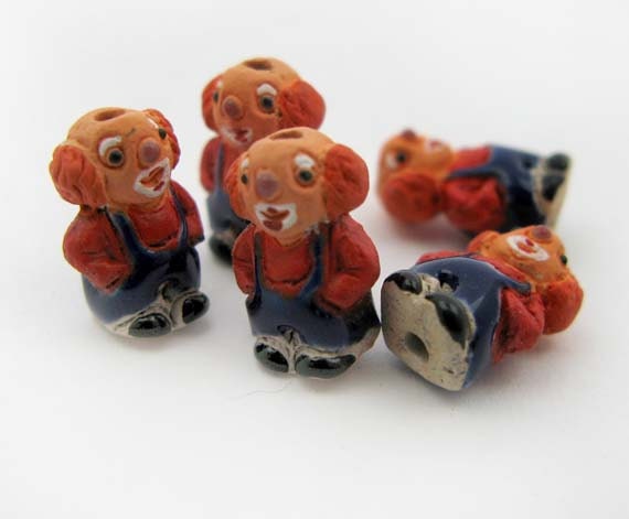 20 Tiny Clown Beads