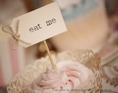 Eat Me Party Picks - cream and twine bows